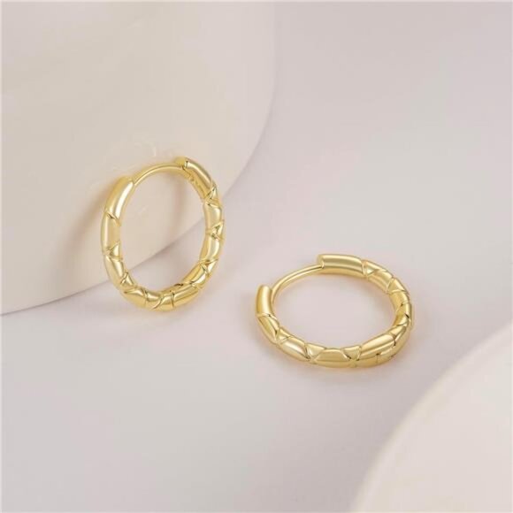 Huggie Hoop Earring in Solid 14K Gold – Hannah Naomi Jewelry 14K Gold Hoop Earrings Huggie Hoop Earrings Small Hoops Earring for Women